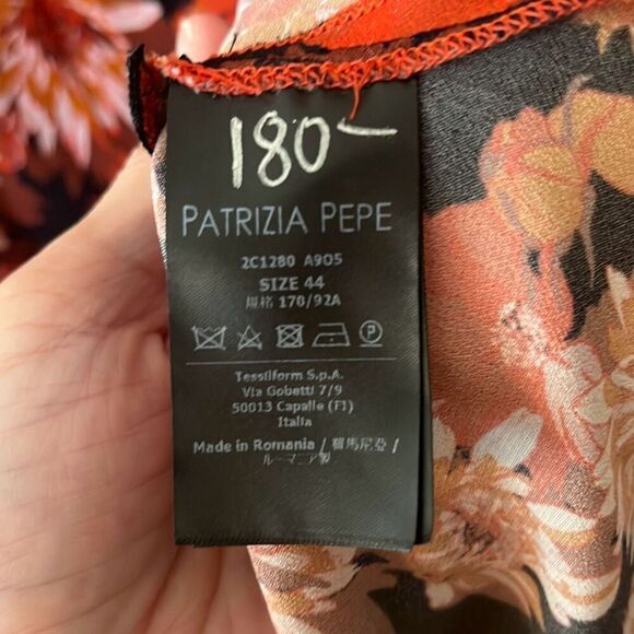 NWT PATRIZIA PEPE Floral Print Viscose Italian Blouse Top Large - Picture 9 of 9
